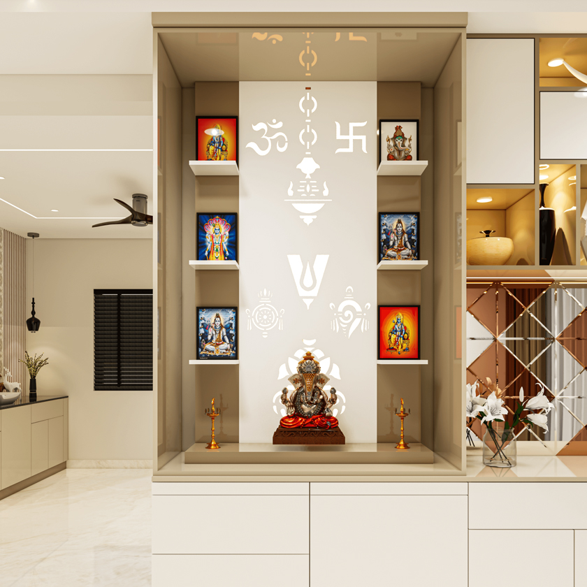 Pooja Unit Interior in Maduravoyal, Tiruchirappalli